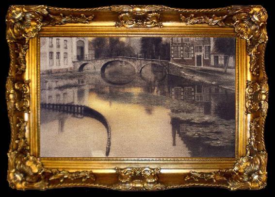 framed  Fernand Khnopff Memory of Bruges,The Entrance of the Beguinage, ta009-2